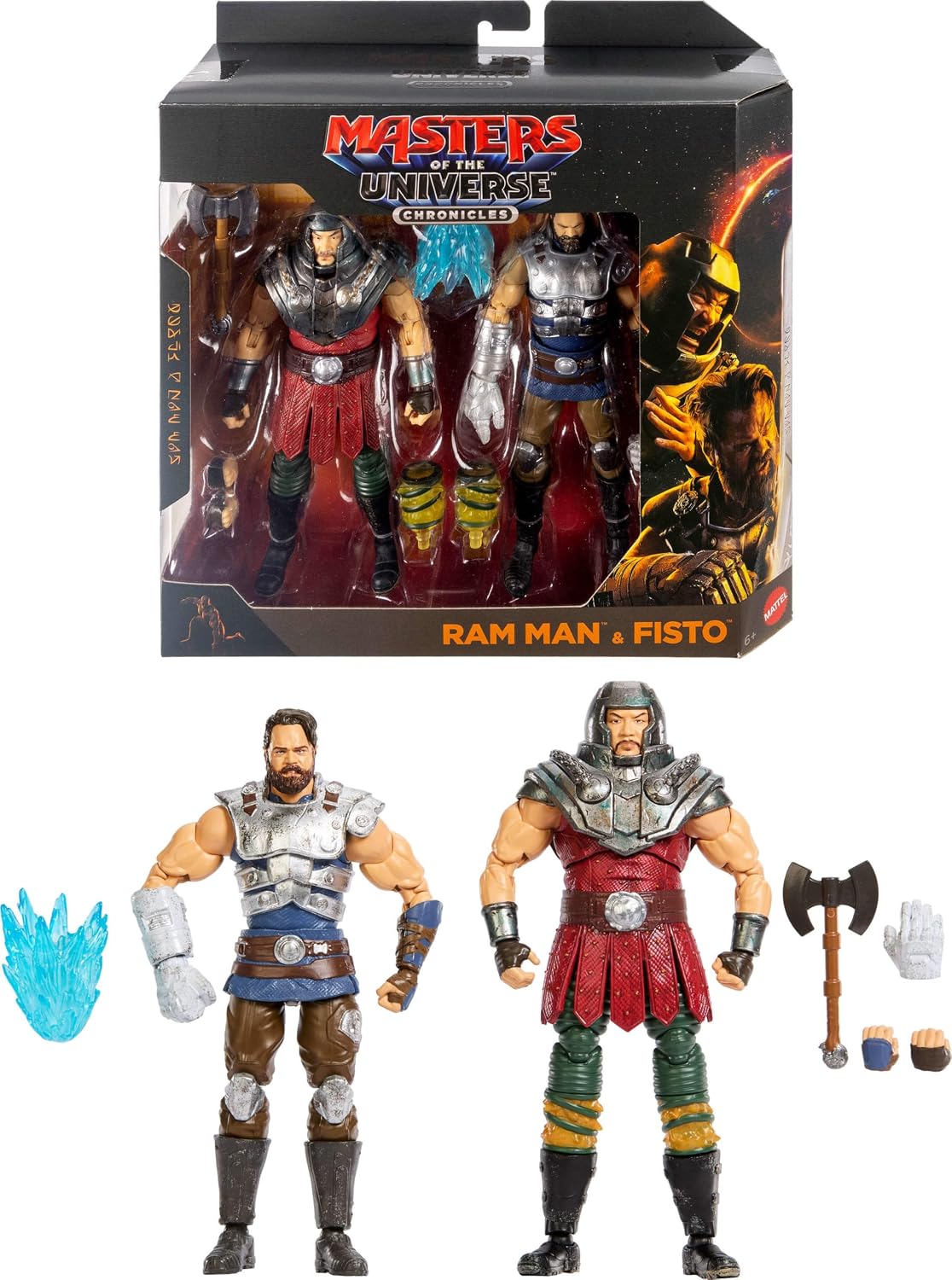 Masters of the Universe Chronicles 2 figuras de acción, 6.5 pulgadas 2026 película precisa Ram Man y Fisto Deluxe articulación (exclusivo de Amazon)