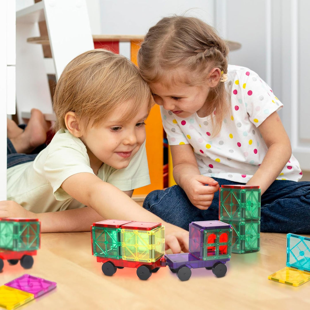 Playmags Juego de coche de 2 piezas: con imanes más fuertes, juguet...