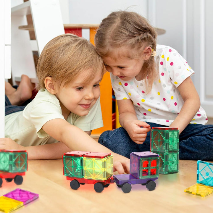 Playmags Juego de coche de 2 piezas: con imanes más fuertes, juguet...