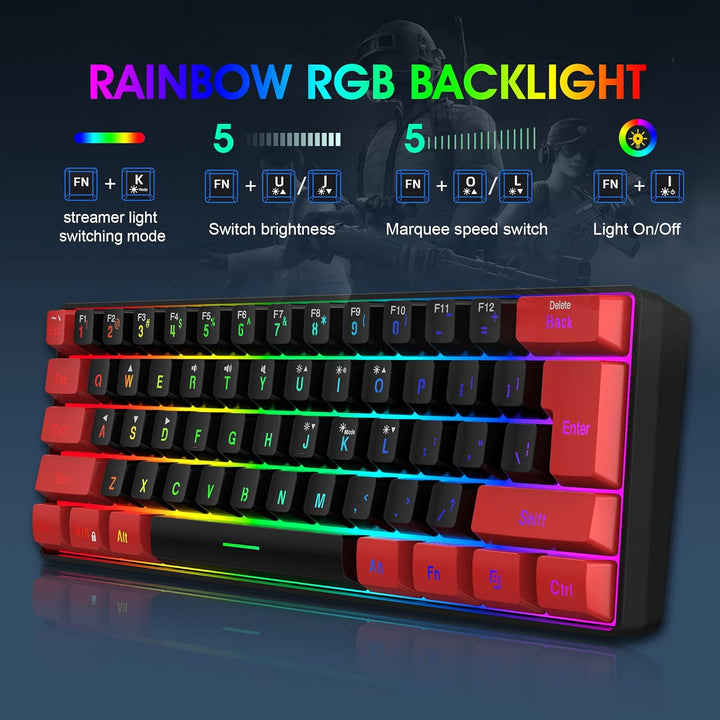 Snpurdiri Combo de teclado y ratón inalámbricos para juegos de 2.4G...