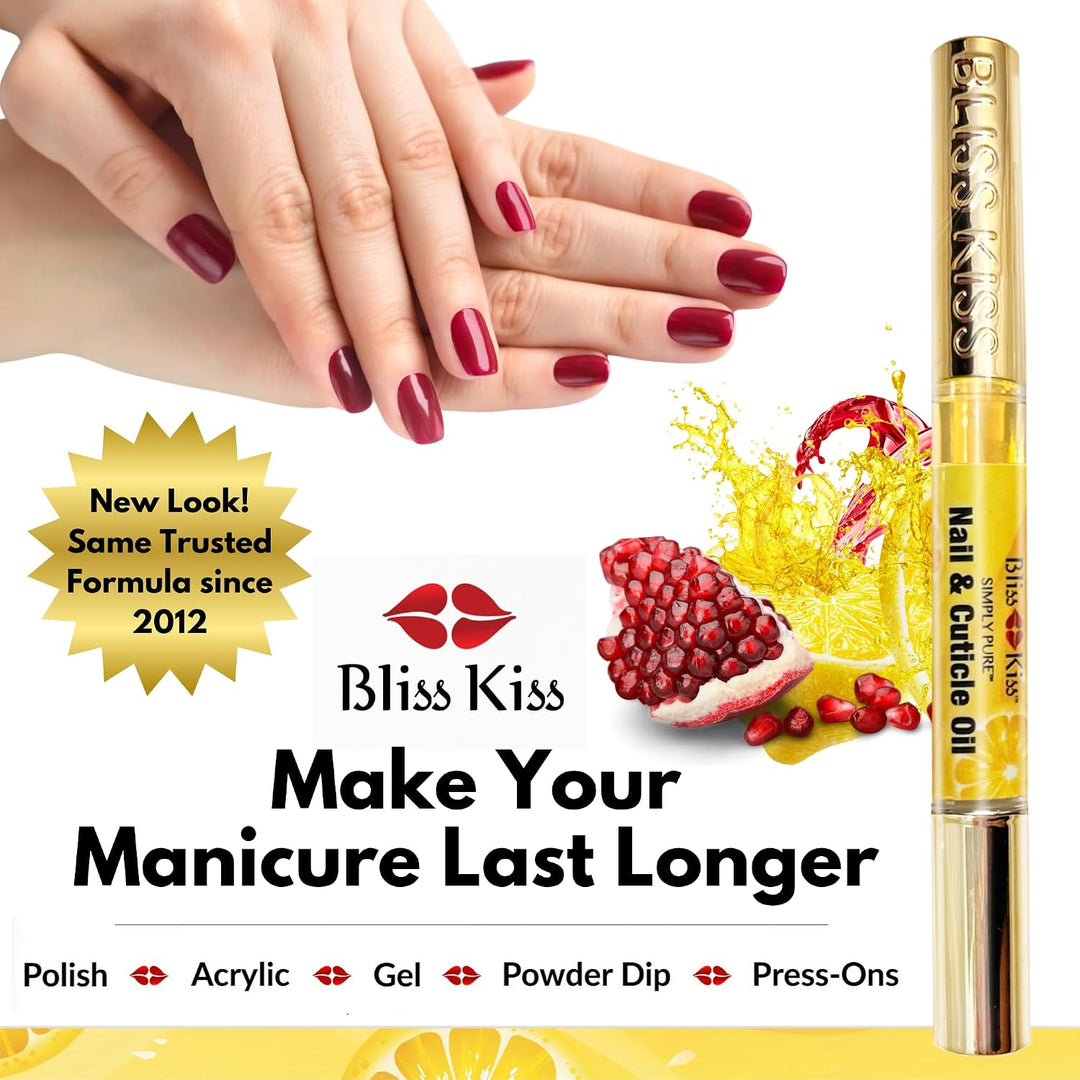 NUEVO Bliss Kiss simplemente aceite puro de cutícula y uña kit prin...