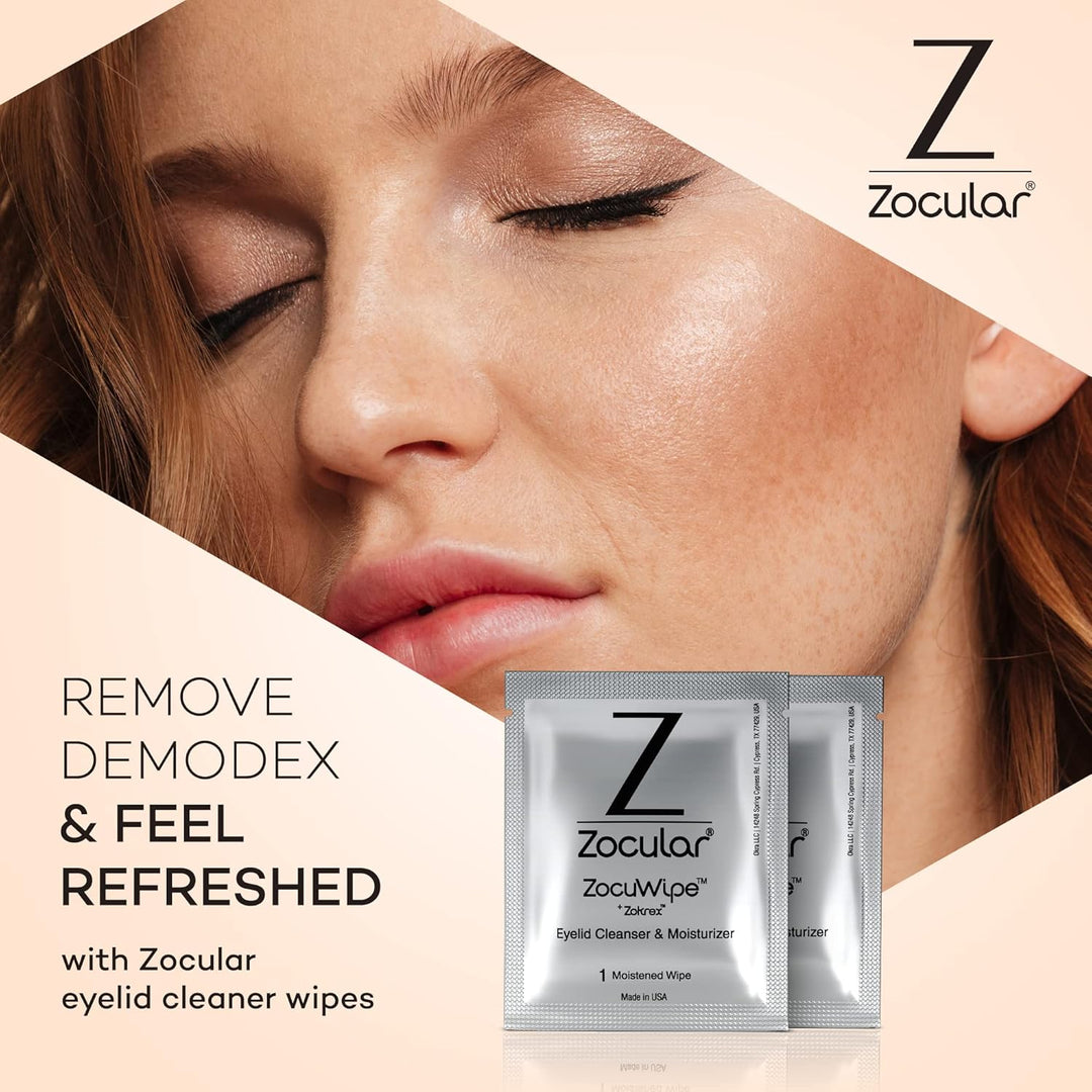 Zocular ZocuWipe Toallitas limpiadoras de párpados con complejo nat...