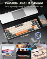 CORBOBO Teclado 60%, teclado para juegos retroiluminado RGB con cab...