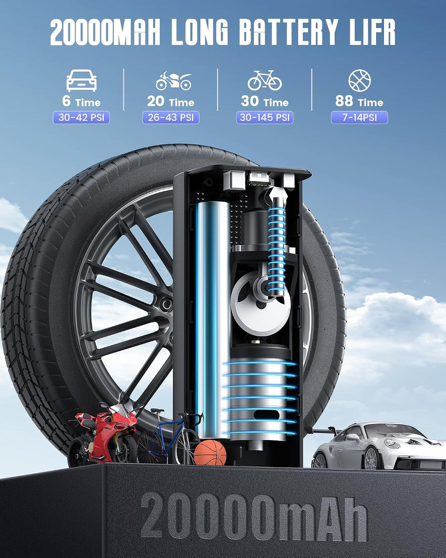 VXSCAN Inflador de neumáticos, compresor de aire portátil para neum...