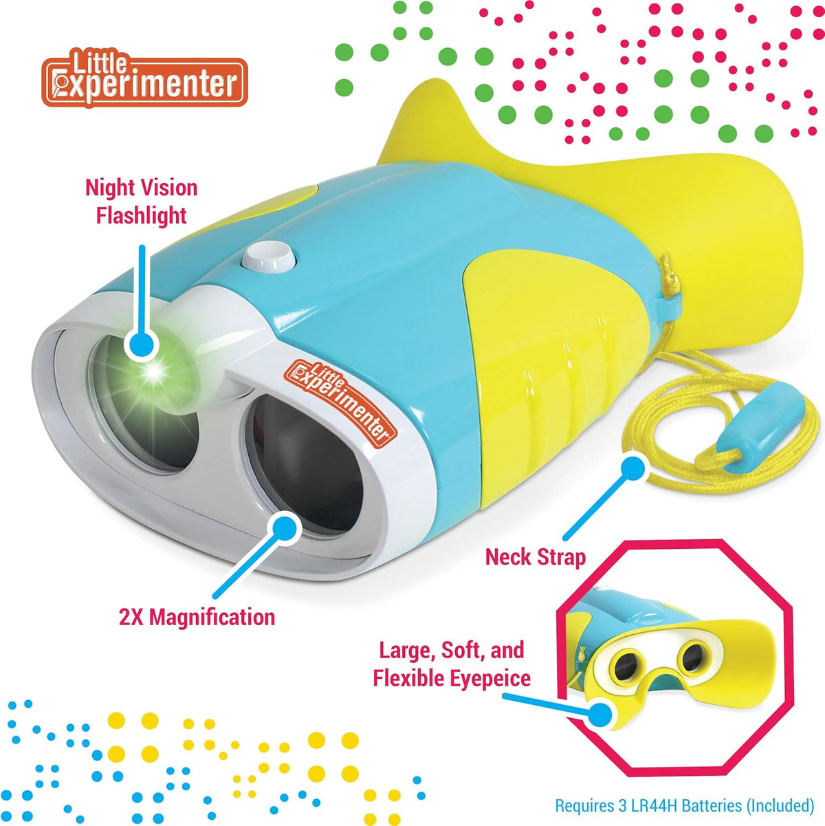 Binoculares de visión nocturna para niños, linterna