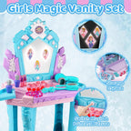 Mesa y silla de tocador de juguete Frozen Girl con espejo y luces y música