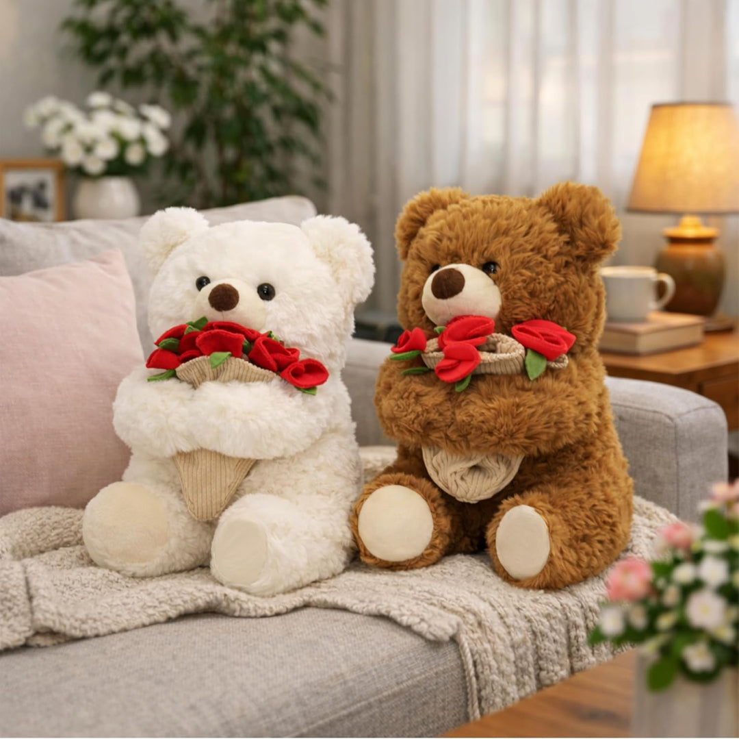 Oso de peluche de 15 pulgadas en forma de ramo de rosas, ramo de ro...