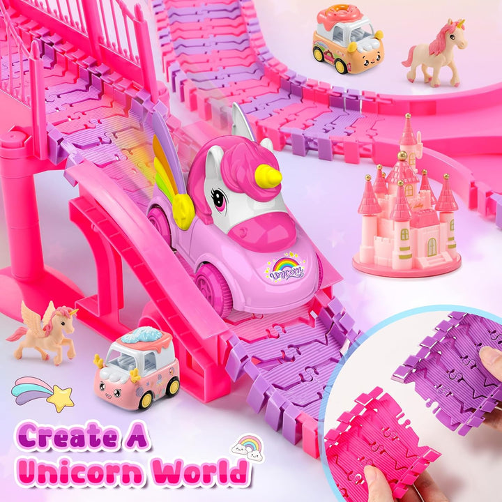 Aetyni - Pista de coches de unicornio para niñas de 4 a 6 años: 232...