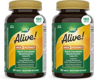 Nature's Way ¡Alive! Max3 Potency Daily Multivitamínico con hie...