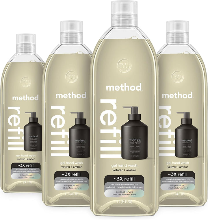 Method Repuesto de gel prémium para lavado de manos, vetiver + ámba...