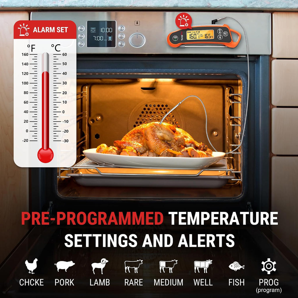 TempPro TempSwift - Termómetro digital para carne, 2 sondas, con 2 canales