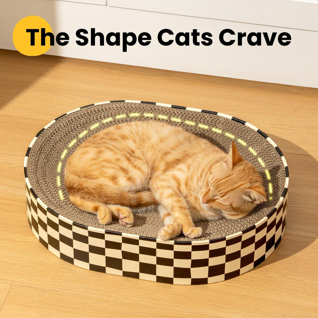 Conlun - Cama rascador ovalada para gatos, cuenco rascador para gatitos