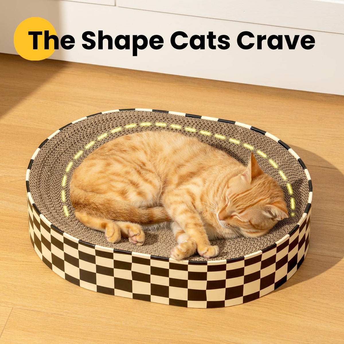 Conlun - Cama rascador ovalada para gatos, cuenco rascador para gatitos