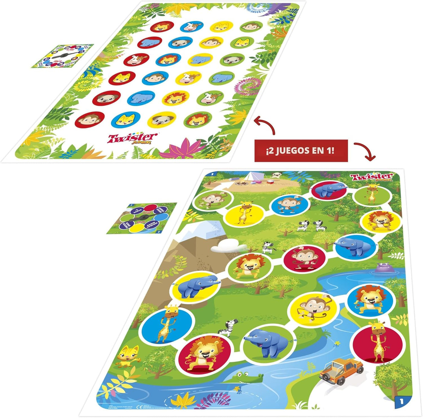 Hasbro Gaming Twister Junior Game Animal Adventure 2 caras