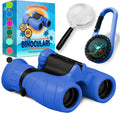 Binoculars para Kids – Perfect Toy para Little Boys y Girls – Extensive Set Incl. Magnifying Glass & Compass – Powerful Magnification 8X21 – 3 a 12 Year Old Kids para Toddler