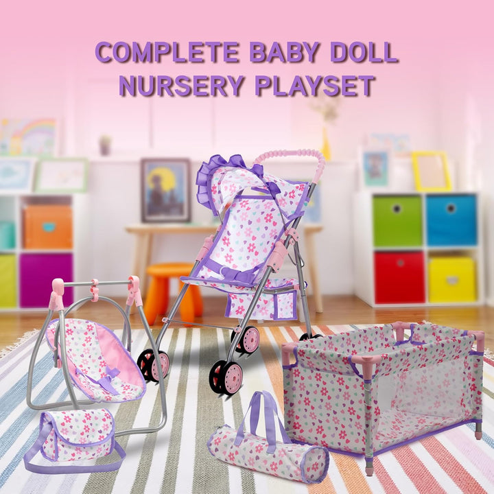 Juego de cama y columpio para bebé, accesorios para muñecas, juego...