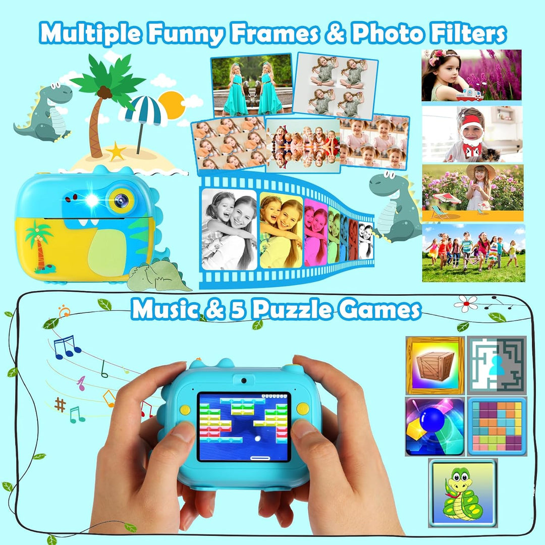 Cámara de impresión instantánea para niños, juguetes de cámara digi...