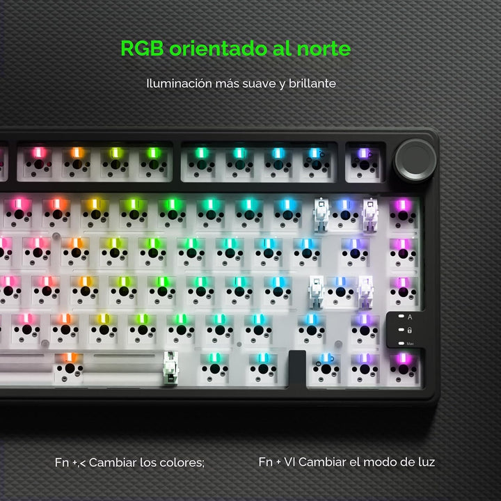 RK ROYAL KLUDGE R75 Teclado mecánico para juegos con cable, teclado...