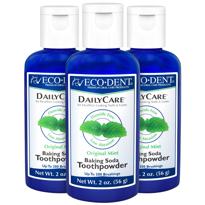 Eco-Dent DailyCare - Polvo de dientes de bicarbonato de sodio, ment...