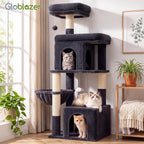 Globlazer Cat Tree Tower 2 Condo Kitten Scratching Post, F54, gris oscuro