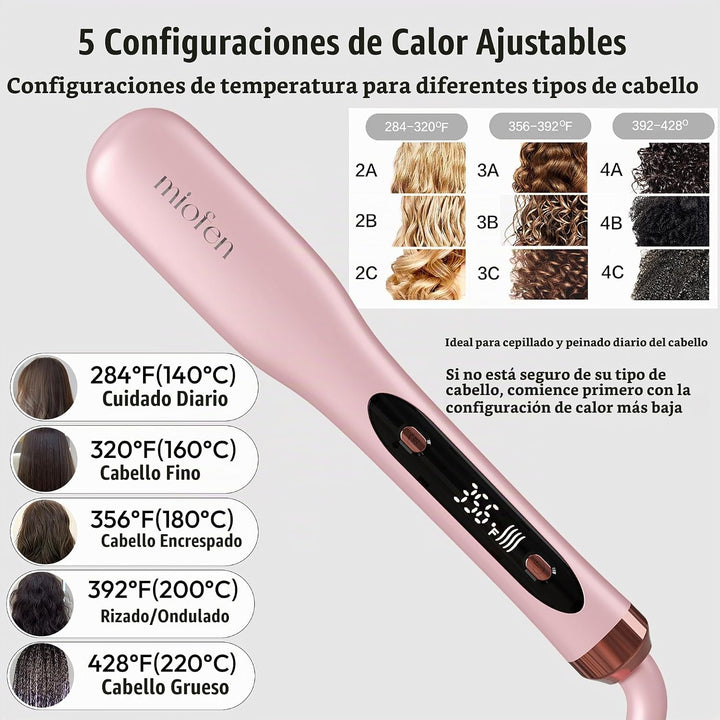 Miofen - Cepillo alisador de pelo a vapor, 3 en 1, cepillo alisador...