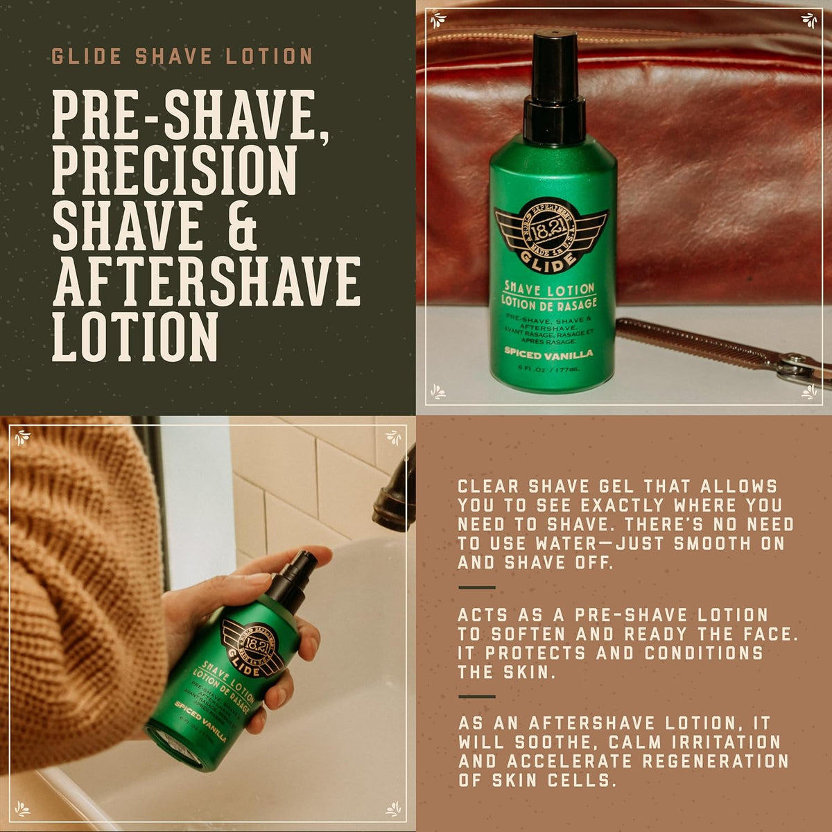 18.21 Man Made Crema de gel de afeitar transparente para hombres, v...