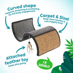 Petlinks Dream Curl - Rascador para gatos, rascador de doble superficie, rascador para gatos y gatitos, gris, protector de muebles, talla única para todos los gatos