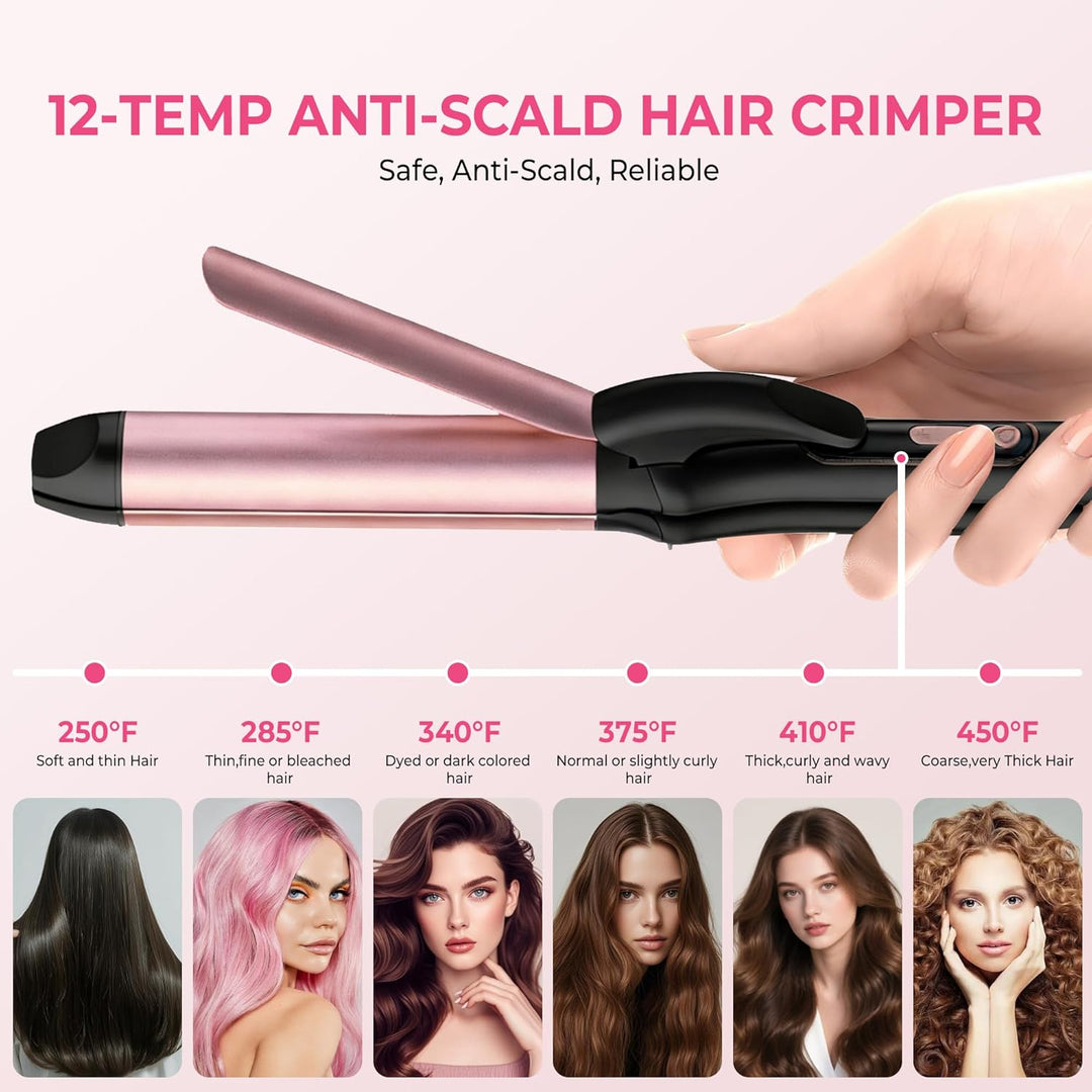 Dual Voltage Curling Iron Travel 2 in 1 Curl and Straightener (110V...