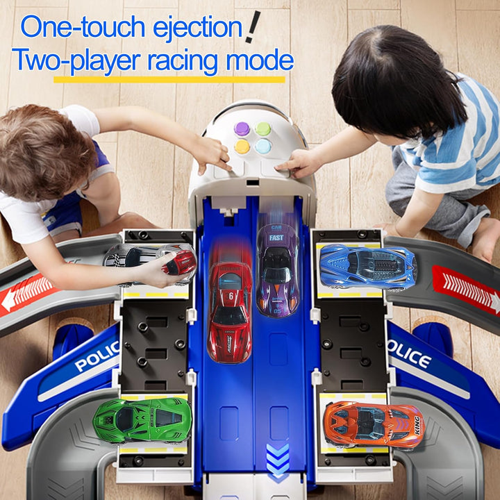Juguete de Avión Pista de Carreras para Niños, Plegable de 4 Capas...