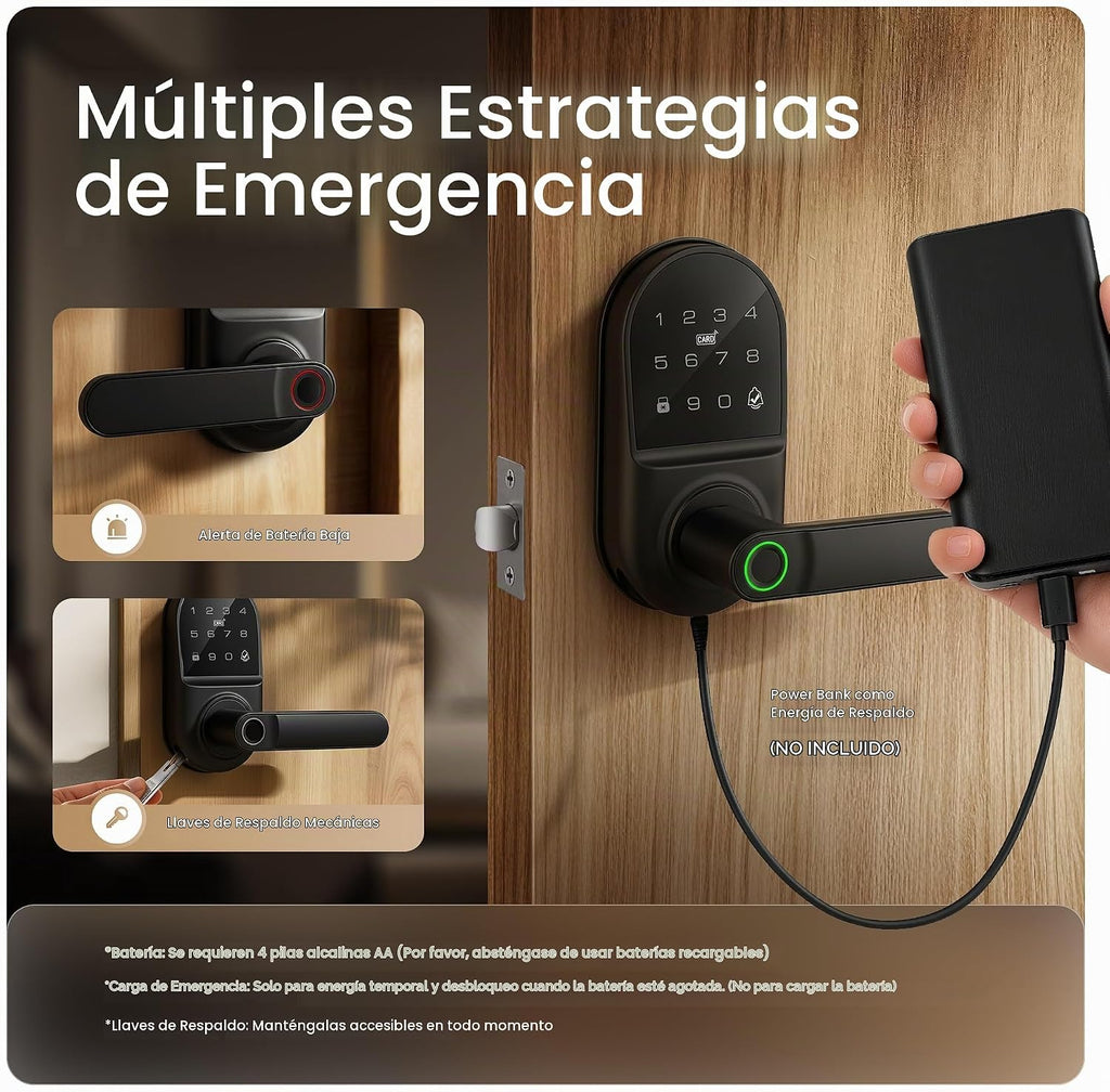 Leydebong Cerradura de puerta con teclado inteligente con manija, cerradura