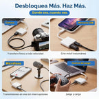 Adaptador de cámara USB C, divisor de carga PD 2 en 1 para iPhone