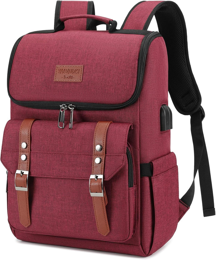 YALUNDISI Mochila vintage de viaje para laptop con puerto de carga...