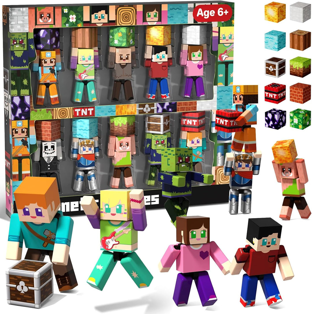Magneverse Juego de 20 Piezas de Figuras de Acción Magnéticas - Blo...