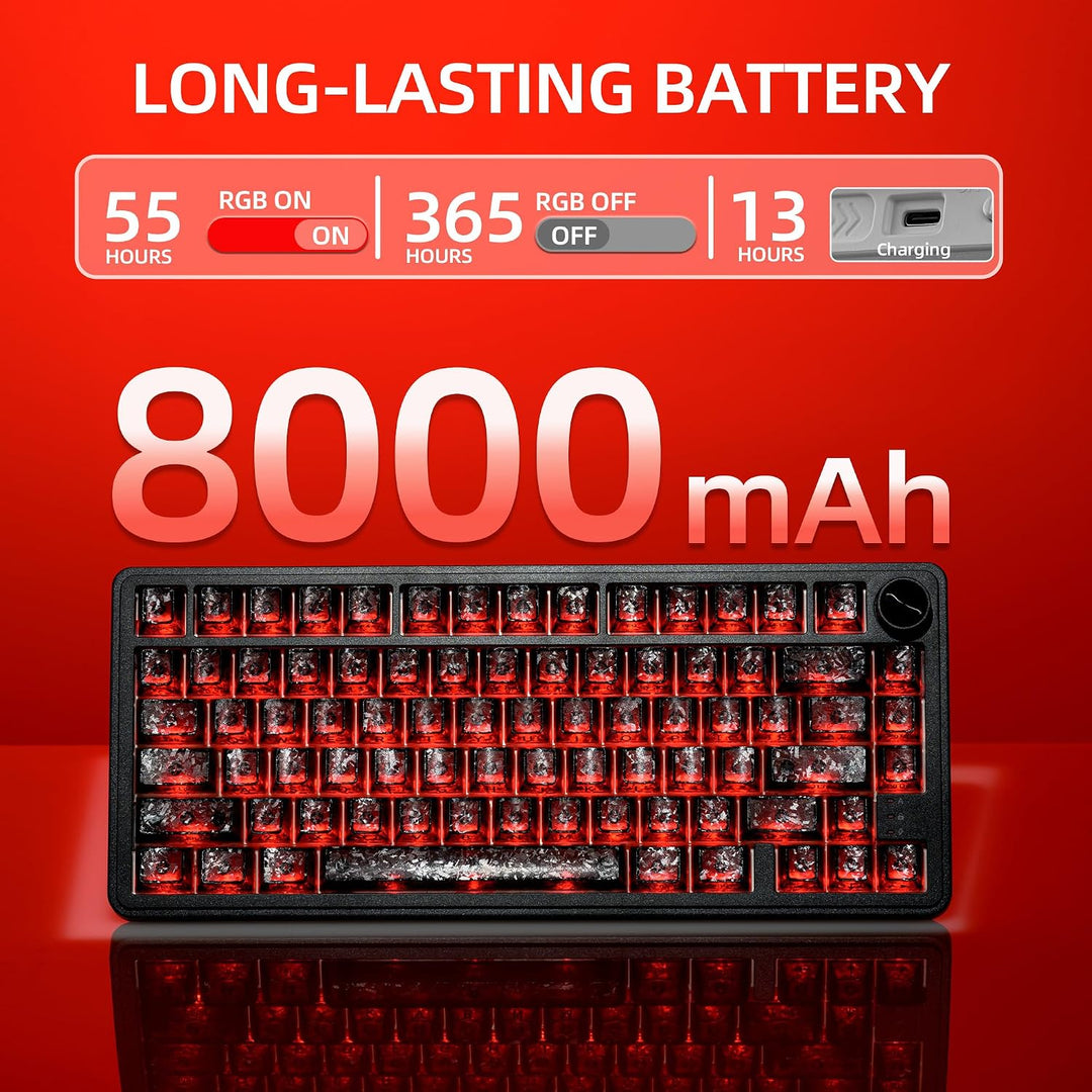 HITIME x XVX M75 75% Teclado mecánico inalámbrico para juegos, BT5....
