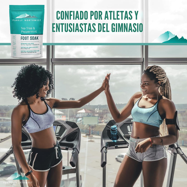 Baño de aceite de árbol de té para pies con sal de Epsom, ayuda a d...