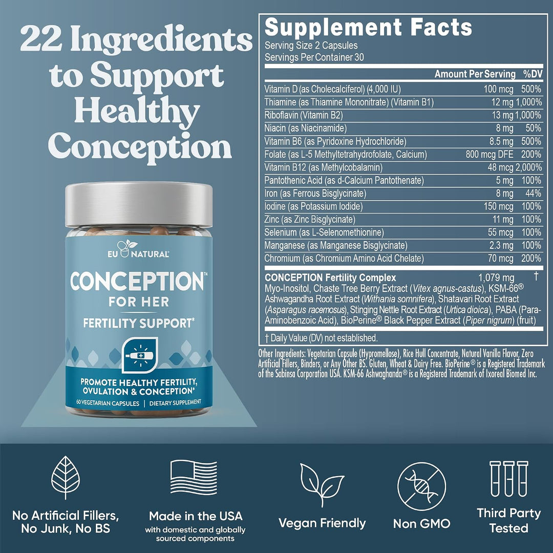 Conception Fertility for Her & Him Paquete - Combo de suplementos d...