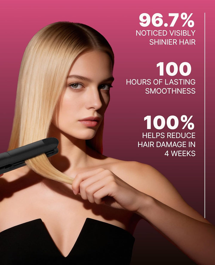 GLAMPALM Alisadora de cabello plancha de cerámica de 1 pulgada infu...