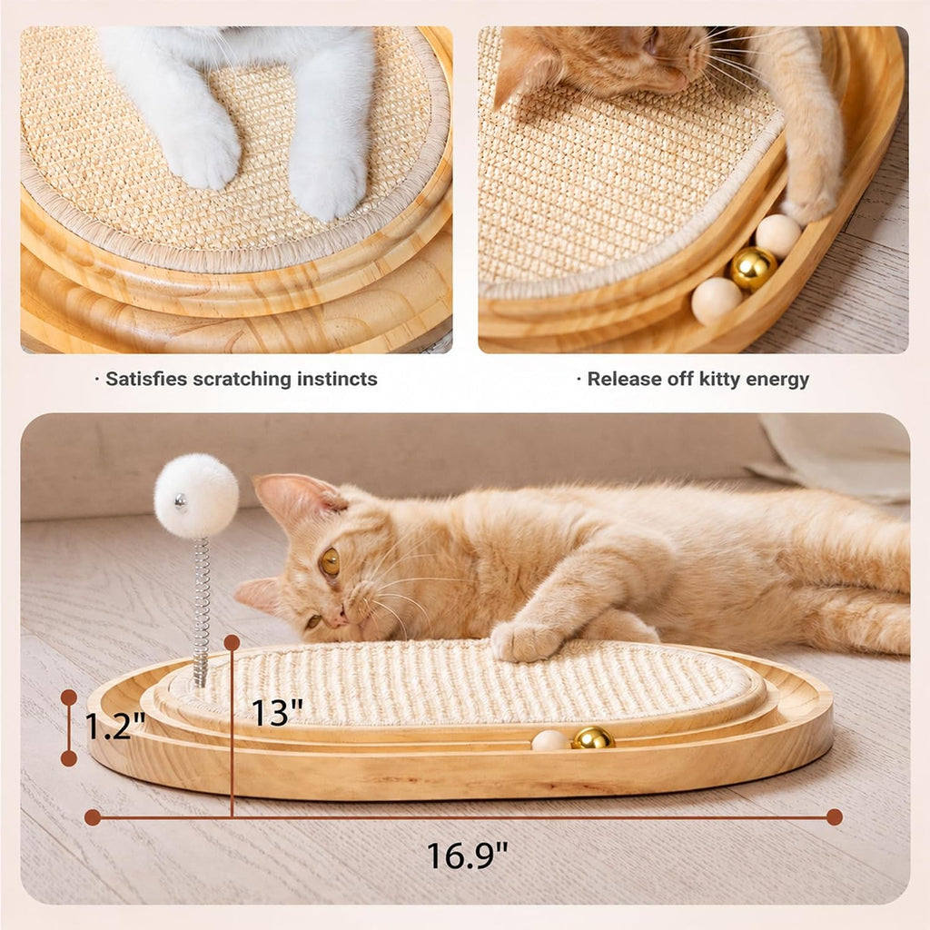 Almohadilla rascador de gato de sisal, juguete interactivo