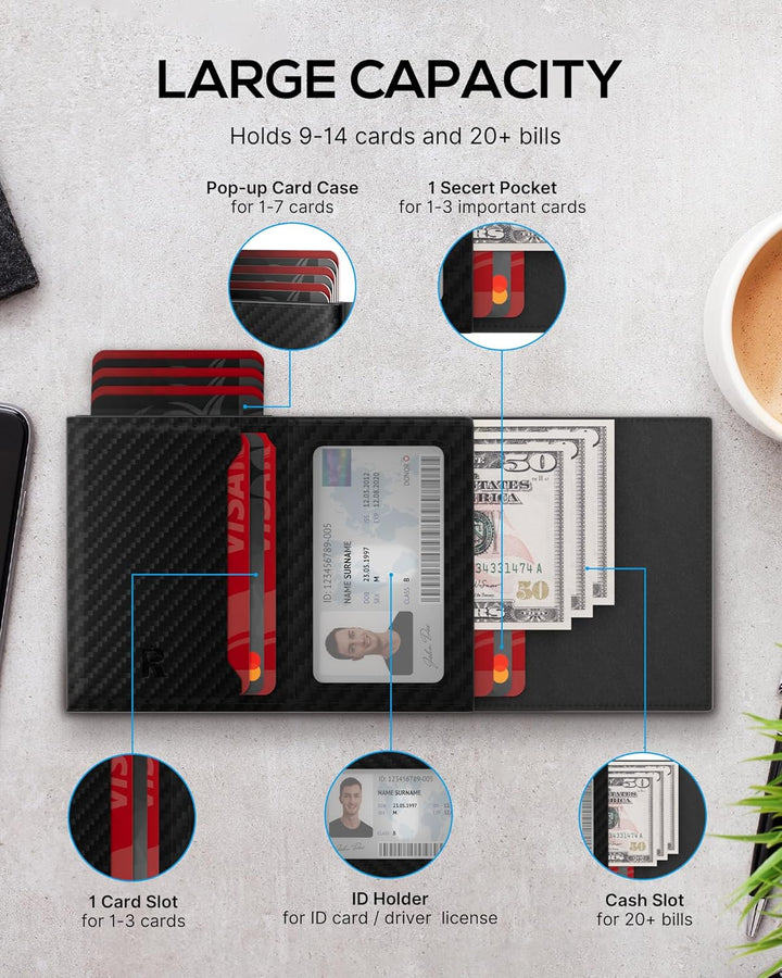 ROYAL KIT Tarjetero para hombre \u2013 Cartera inteligente para hom...