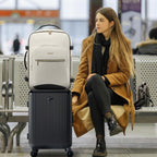 LOVEVOOK Mochila de viaje de mano, Beige-Negro, Mochilas de viaje