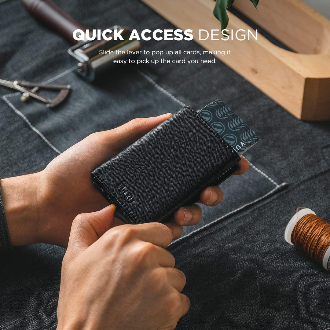 VULKIT Billetera de Tarjetas Emergente Minimalista Billeteras de Ef...