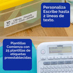 Brother P-Touch - Máquina etiquetadora PTD220, impresora térmica sin tinta para organización del hogar y la oficina, portátil y ligera, teclado QWERTY de un solo toque y 25 plantillas preestablecidas