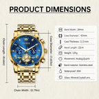 OLEVS Relojes para Hombre Lujo Acero Inoxidable Cara Grande Cronógrafo Vestir