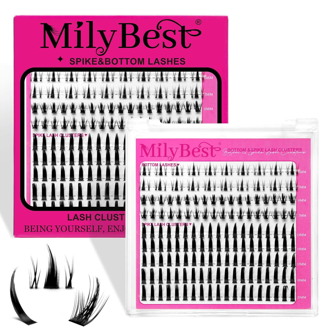 MilyBest - Extensiones de pestañas inferiores en racimo con puntas...