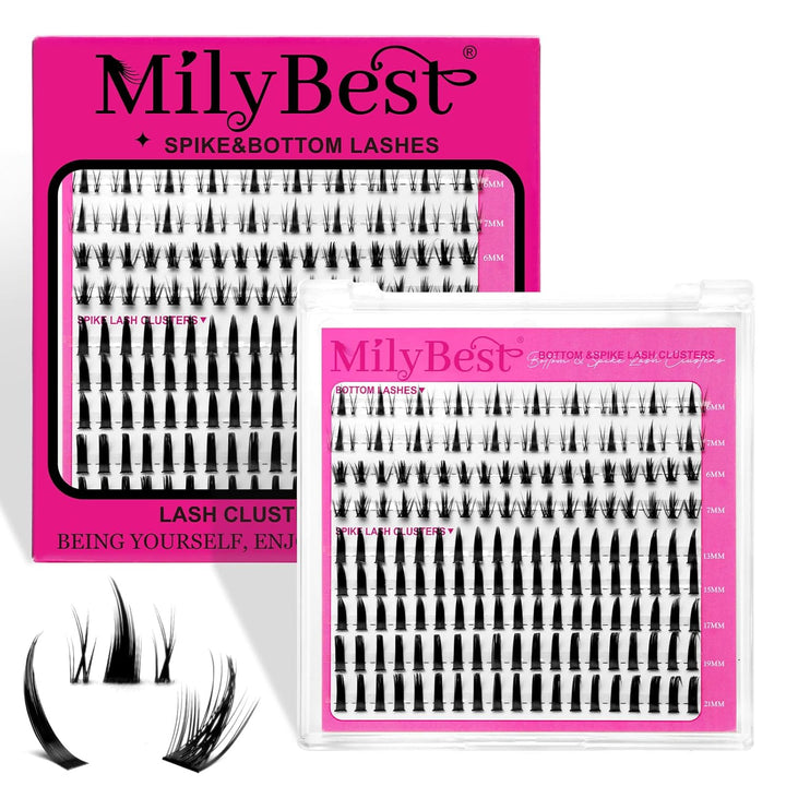 MilyBest - Extensiones de pestañas inferiores en racimo con puntas...