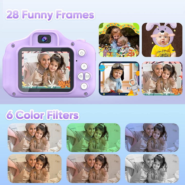 Seckton - Cámara de selfie mejorada para niños, regalos de Navidad...