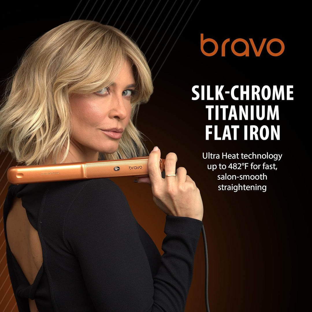 GA.MA Italy Professional Bravo Flat Iron, 1.2" Titanium Plates, 480...