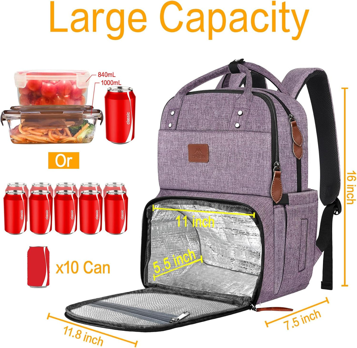 Mochila para niñas con lonchera, mochilas aisladas para mujer con c...