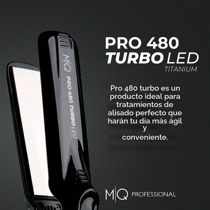 MQ Hair - Plancha plana de titanio profesional 480°F Turbo Bivolt N...
