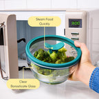 Anyday Juego de 2 recipientes de almacenamiento de alimentos de vidrio (2 tazas) con tapas de vidrio, juego de preparación de comidas sin plástico | Juego de recipientes de almacenamiento herméticos